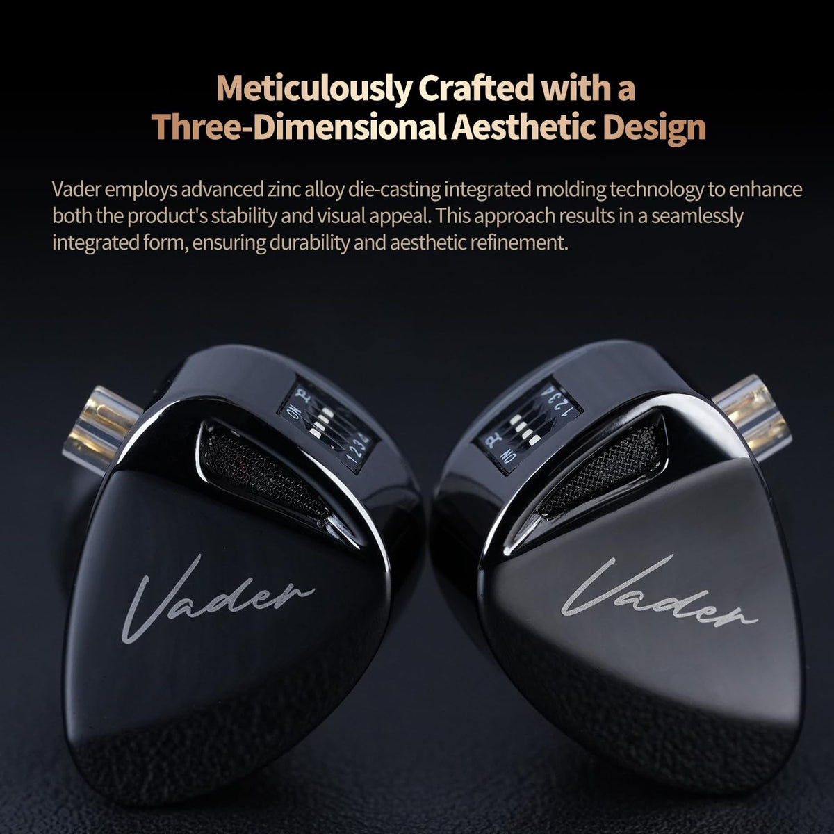 KZ-Vader Triple Dynamic Driver Wired IEM Earphones – 3.5mm Hi-Fi In-Ear Monitors with 4-Level Tuning, Detachable 0.75mm Cable